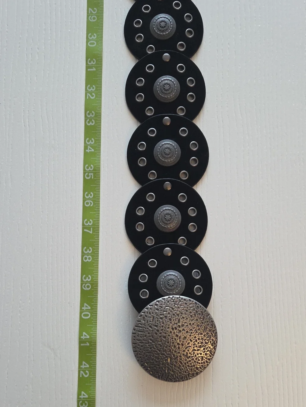 Black Belt With Silver Buckle & Eyelets